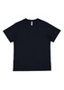 A navy women's short sleeve tee featuring a crew neckline and a logo on the label.