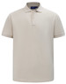 A men's classic short-sleeve polo in a light beige colour, featuring a collar and button placket. It has a logo on the chest.