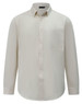A men's smart casual long-sleeve shirt in a light cream colour with a chest pocket and button-down collar.