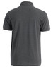 A grey men's ultrafine cotton pique polo shirt, featuring a collar and short sleeves, with a logo on the back.