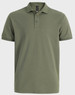An olive green men's ultrafine cotton pique polo shirt featuring a collar and three buttons, with a logo on the chest.