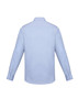 A light blue men's long sleeve shirt with a slim fit, featuring button details and a logo.
