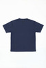 A navy blue t-shirt featuring a simple design and a logo on the label. Suitable for casual wear.