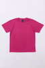 A pink T-shirt with a simple design and a logo on the label. The T-shirt has a classic fit and short sleeves.