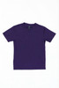 A purple youth core tee featuring a round neck and short sleeves. The shirt has a brand logo on the label.