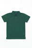 A green Youth Core Polo shirt with a collar and short sleeves, featuring a logo.