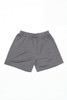 Grey sports shorts with an elastic waistband, designed for comfort and mobility. Features a logo on the side.