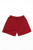 A pair of red sports shorts with an elastic waistband and no visible pockets. The shorts have a simple design and branding.