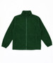 A green Everest Polar Fleece full zip jacket featuring pockets and a high collar. It has a logo on the fabric.