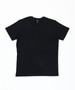 A black short-sleeved t-shirt displayed flat, featuring a tag inside and no visible logos or branding.