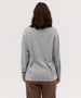A long sleeve grey t-shirt viewed from the back, with a relaxed fit and simple design.