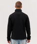 A black Prime Softshell Jacket viewed from the back, featuring a high collar and fitted design.