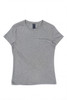A grey women's surf tee with a fitted style and short sleeves. It features a label at the neck.