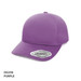A purple cap with a seamless design and a branding logo on the front.