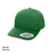 A green cap with a structured design and a logo on the side, featuring a smooth, seam-free finish.