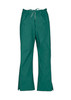 Classic women's bootleg scrub pants in a teal colour, featuring a drawstring waist and side slits, with pockets.
