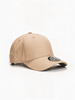 A beige baseball cap featuring a curved brim and a logo on the front. The cap has a soft brushed twill texture.