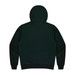 A dark green hoodie featuring a plain back and a hood, designed for kids. It has a logo at the back.