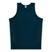 A navy blue singlet featuring a simple design with side panel detailing and a small logo.
