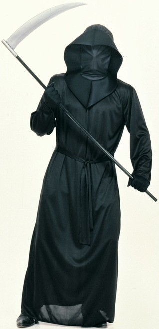Adult Black Mesh Hooded Robe