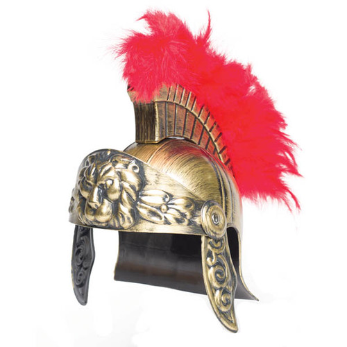 Gold Gladiator Helmet with Red Plume