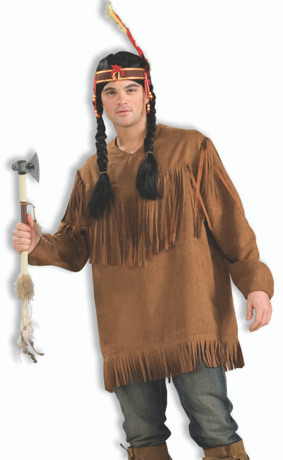 Native American-Inspired Fringed Suede Shirt