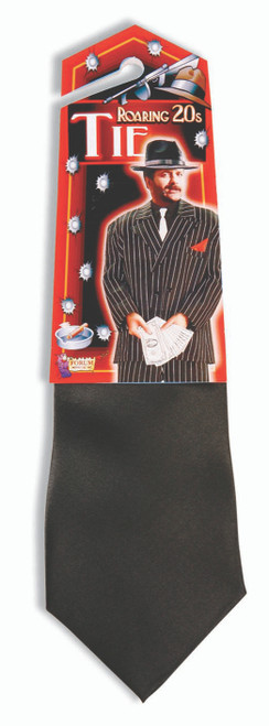 Wide Black Gangster Tie