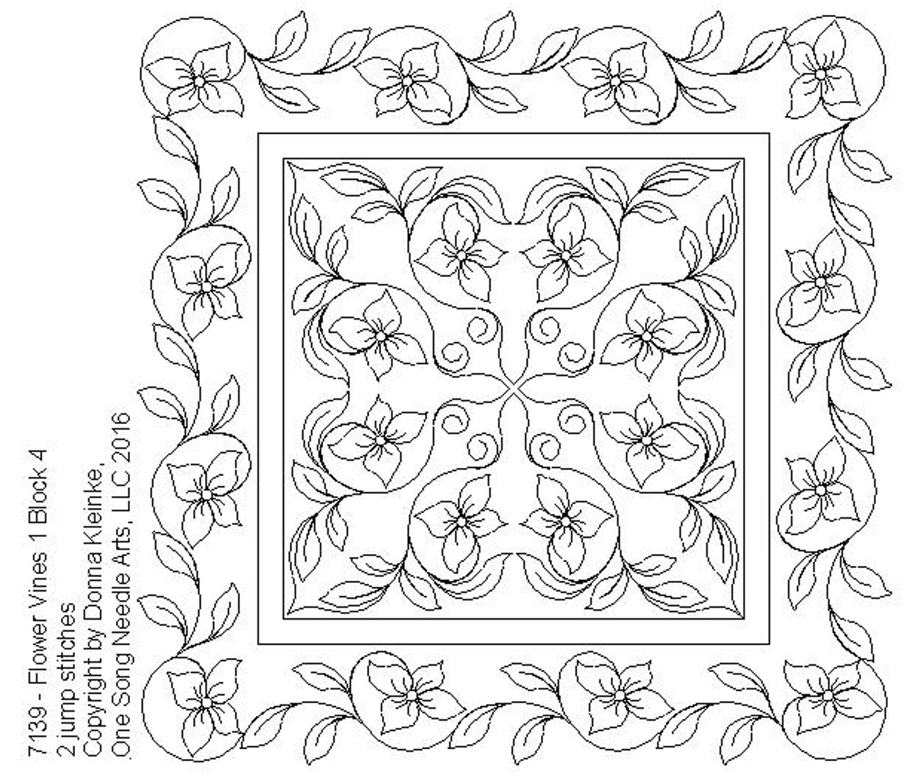 FLOWERS on the VINE RUNNER Rug Pattern for Hooking and Punch