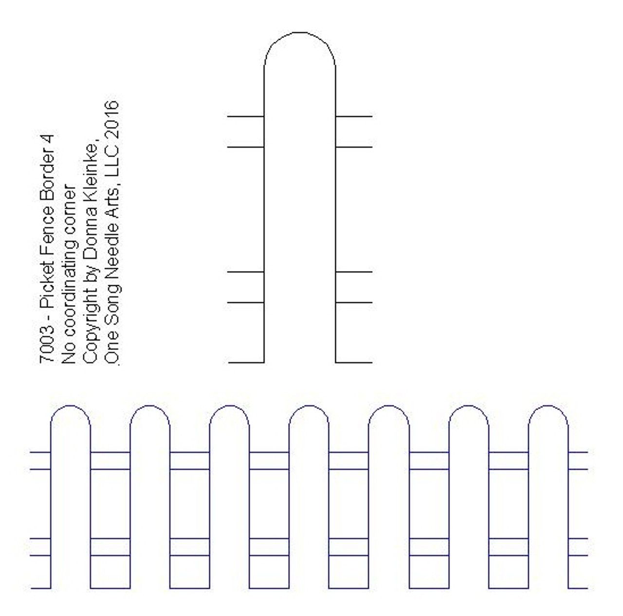 Picket Fence Border 4 7003 VP24 One Song Needle Arts