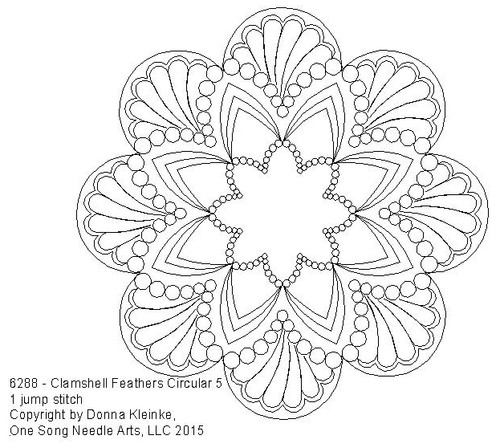 Clamshell Feathers Circular 5 - #6288 - VP8-