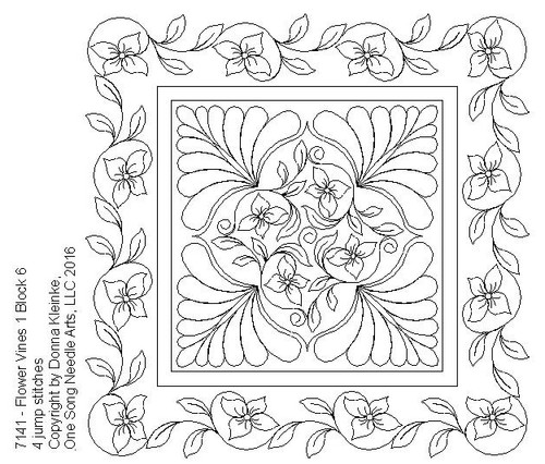 Flower Vines 1 Block 6 - #7141 (Incl in Block Pkg #2-Mid-Density)