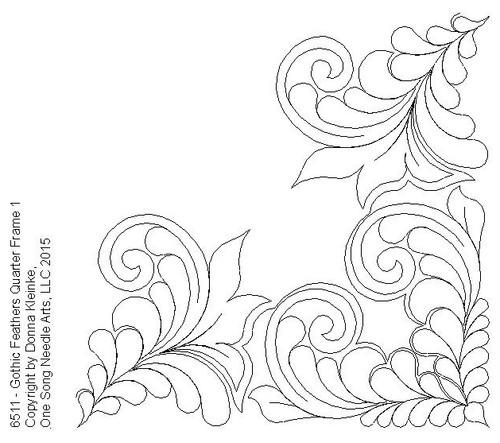 Gothic Feathers Frame 1 Quarter - #6511