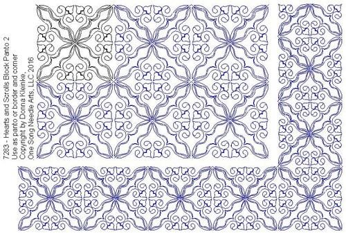 Hearts and Scrolls Block-type Panto 2 - #7283 (in Prime Panto Collection)