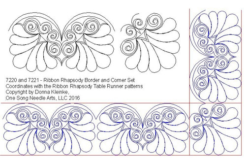 Ribbon Rhapsody Table Runner (TR) Border and Corner Set 1 - #7220/Set (Incl in BOR-COR PKG #3-MID-DENSITY)