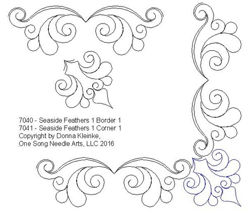 Seaside Feathers 1 Border and Corner Set 1 - #7040/Set - VP21 (Incl in BOR-COR PKG #1-SIMPLE)