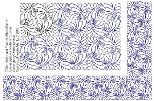 Swirls and Feathers Block-type Panto 1 -- #7260 (in Prime Panto Collection)-VP1
