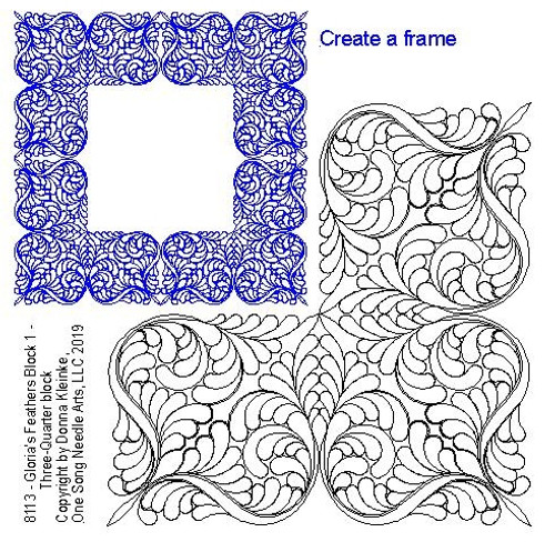 Gloria's Feathers Block 1-Three-Quarter - #8113