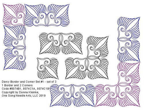 Darcy Border and Corner Set #1 - Set of  3 - #8074/Set