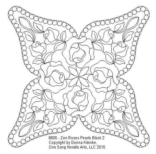 Zen Roses Pearls Block 2 - #6605