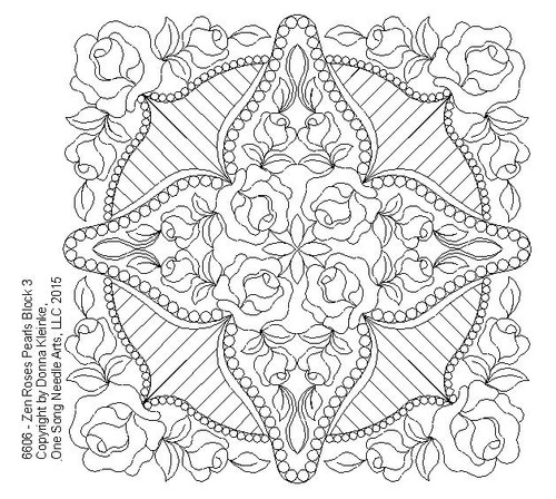 Zen Roses Pearls Block 3 - #6606
