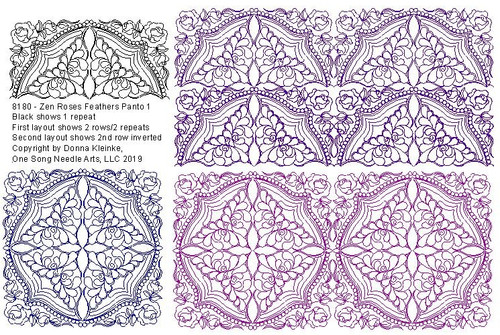 Zen Roses Feathers Panto 1 - #8180 (in Prime Panto Collection) - VP19