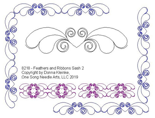 Feathers and Ribbons Sash 2 - #8218 - VP19 (Incl in SASH PKG #1)