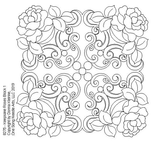 Keepsake Roses Block 1 - #8275 (Incl in Block Pkg #3-Mid-Density)