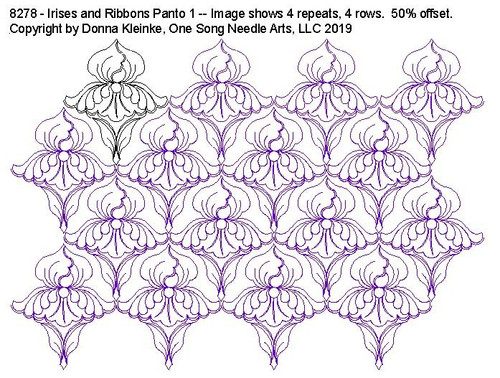 Irises and Ribbons Panto 1 - #8278 (in Prime Panto Collection) - VP23