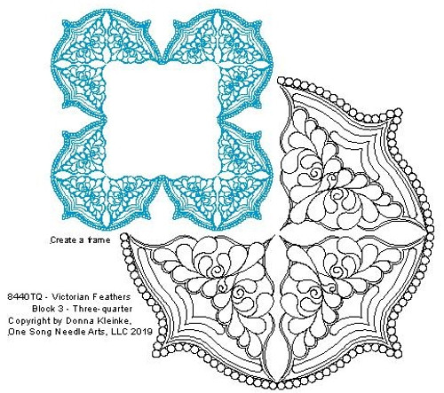Victorian Feathers Block 3 Three-Quarter - #8440TQ