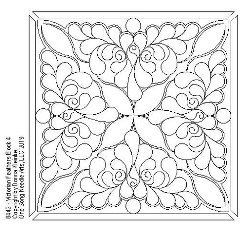 Victorian Feathers Block 4 - #8442
