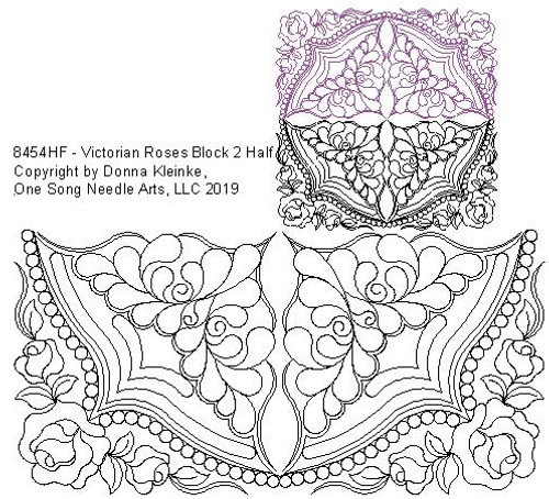 Victorian Roses Block 2 Half - #8454HF - VP13