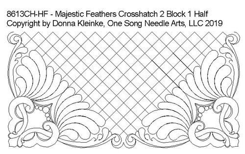 Majestic Feathers Crosshatch 2 Block 1 - Half - #8613CH-HF