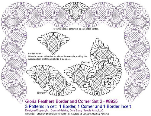 Gloria's Feathers Border and Corner Set 2 - #8925/Set2