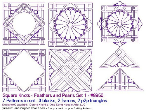 Square Knots Feathers and Pearls Set 1 - #8950/image 1